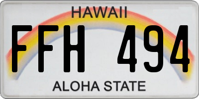 HI license plate FFH494