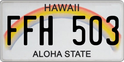 HI license plate FFH503