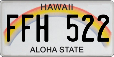 HI license plate FFH522