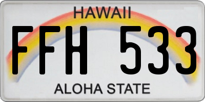 HI license plate FFH533
