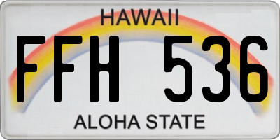 HI license plate FFH536