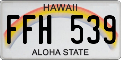 HI license plate FFH539