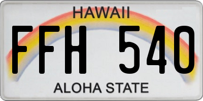 HI license plate FFH540