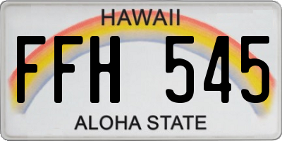 HI license plate FFH545