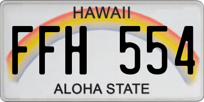 HI license plate FFH554