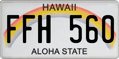 HI license plate FFH560