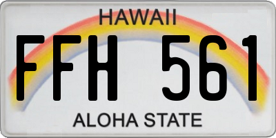 HI license plate FFH561