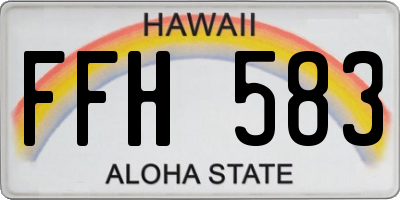 HI license plate FFH583