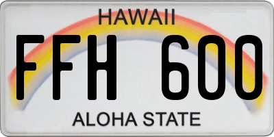 HI license plate FFH600