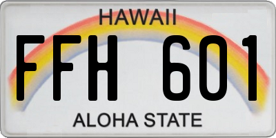 HI license plate FFH601