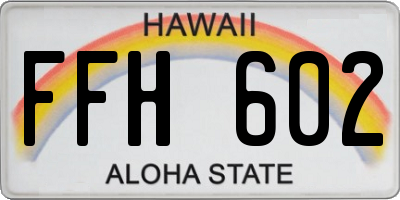 HI license plate FFH602