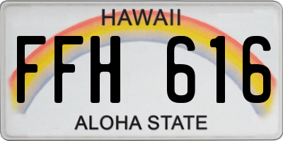 HI license plate FFH616