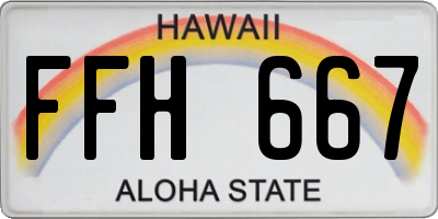 HI license plate FFH667
