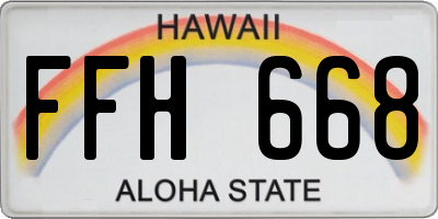 HI license plate FFH668