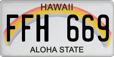 HI license plate FFH669