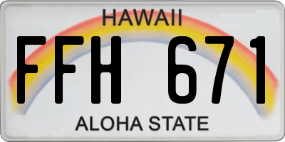 HI license plate FFH671