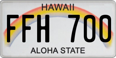 HI license plate FFH700