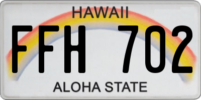 HI license plate FFH702