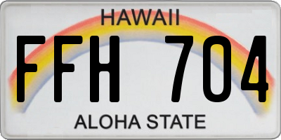 HI license plate FFH704