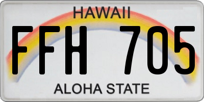 HI license plate FFH705