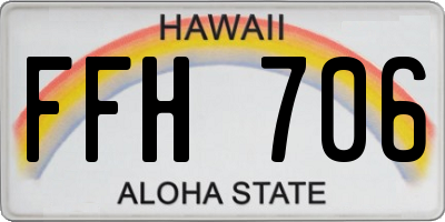 HI license plate FFH706
