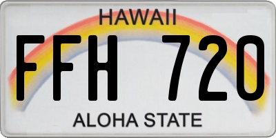 HI license plate FFH720