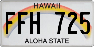 HI license plate FFH725