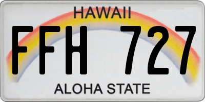 HI license plate FFH727