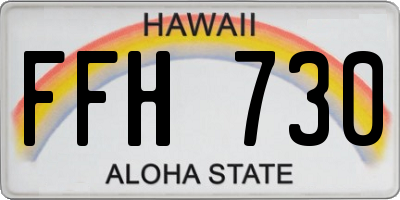 HI license plate FFH730