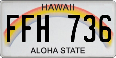 HI license plate FFH736