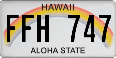 HI license plate FFH747