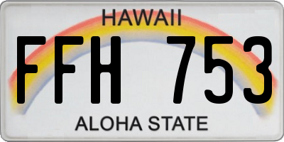 HI license plate FFH753