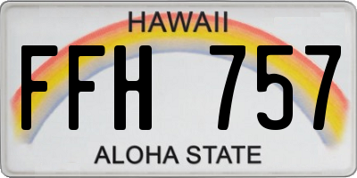 HI license plate FFH757