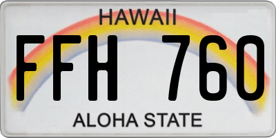 HI license plate FFH760