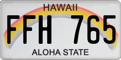 HI license plate FFH765