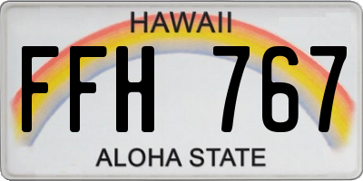 HI license plate FFH767