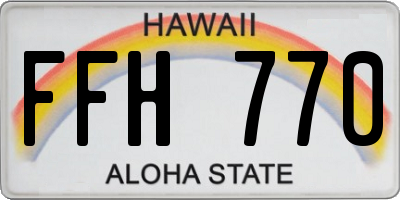 HI license plate FFH770