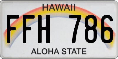 HI license plate FFH786