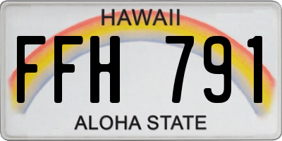 HI license plate FFH791