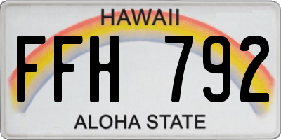 HI license plate FFH792