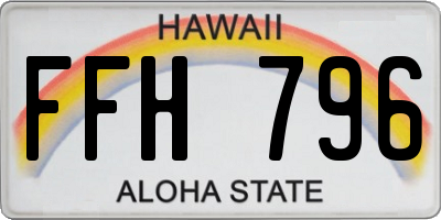 HI license plate FFH796