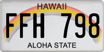 HI license plate FFH798