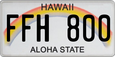 HI license plate FFH800