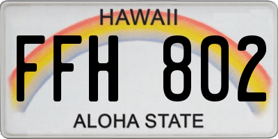 HI license plate FFH802