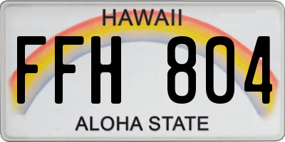 HI license plate FFH804