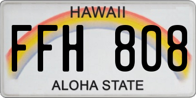 HI license plate FFH808