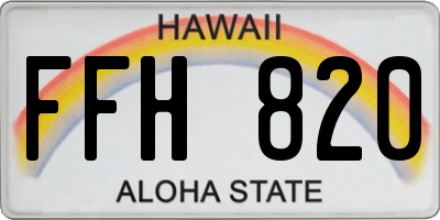 HI license plate FFH820