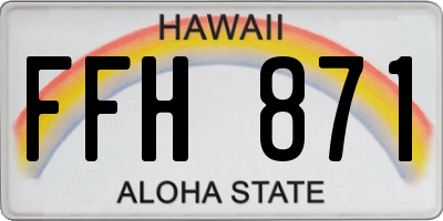 HI license plate FFH871