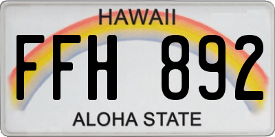 HI license plate FFH892