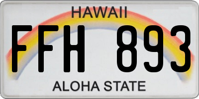 HI license plate FFH893